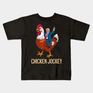 Chicken Jockey Trump Funny Pixel Game Kids T-Shirt